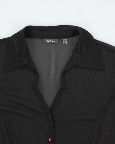 Vintage Y2k 00s Mexx Sparkly Mesh Blouse - M