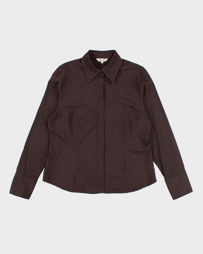 Vintage 90s Jessica Brown Blouse - L