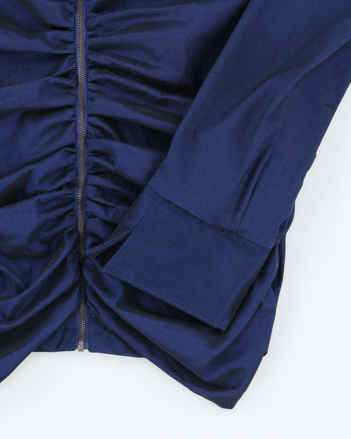 Vintage Y2k 00s Iridescent Zip-Up Blouse - M