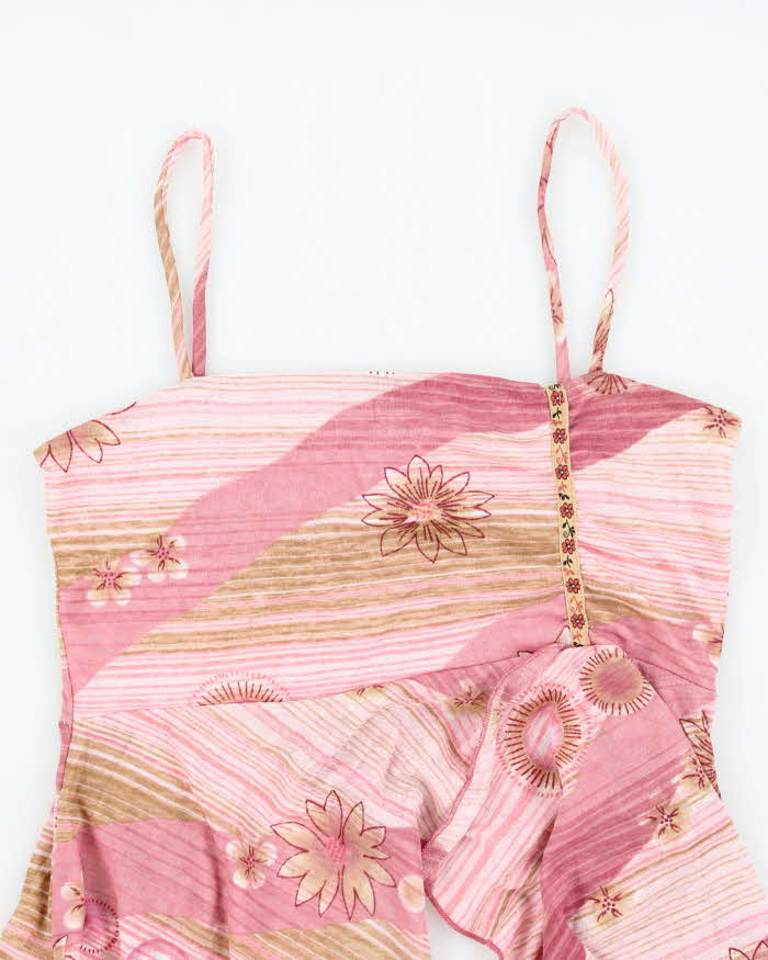 Vintage Y2k 00s Sirens Pink Asymmetric Cami - S