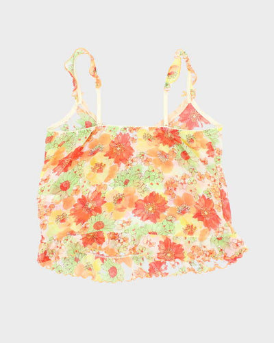 Vintage Y2k 00s Mesh Floral Cami - S