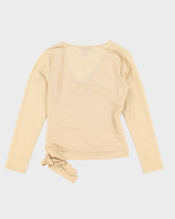 Vintage Y2k 00s LL Gold Sparkly Wrap Top - L