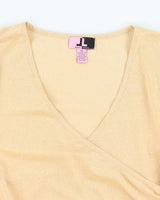 Vintage Y2k 00s LL Gold Sparkly Wrap Top - L