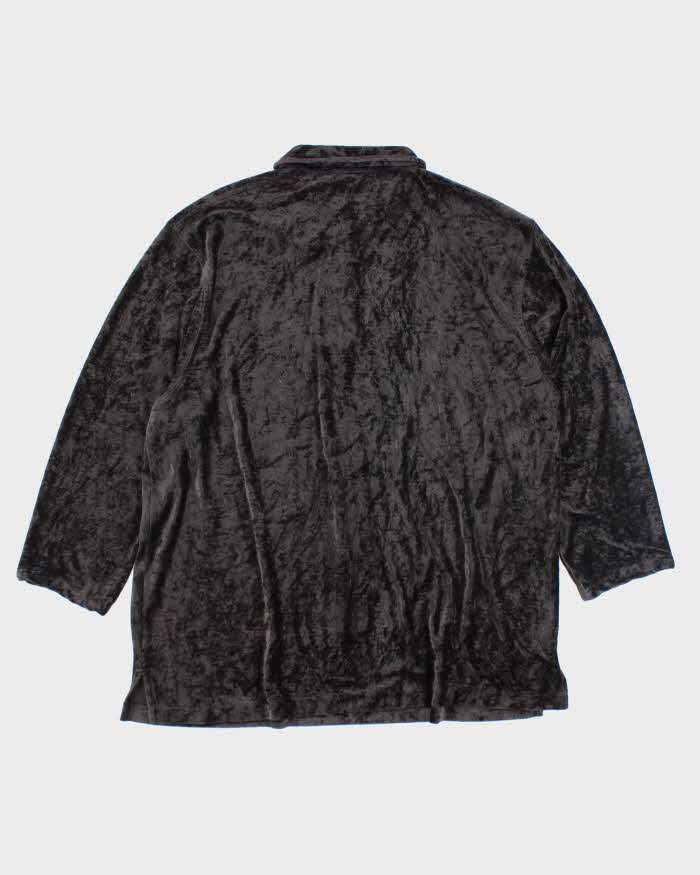 Vintage Y2k 00s DKNY Velour Oversized Blouse - XL