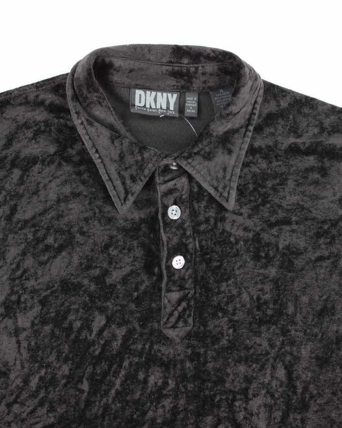 Vintage Y2k 00s DKNY Velour Oversized Blouse - XL