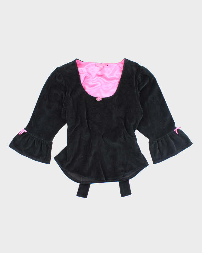Vintage 90s 00s Betsey Johnson Velvet Blouse - L