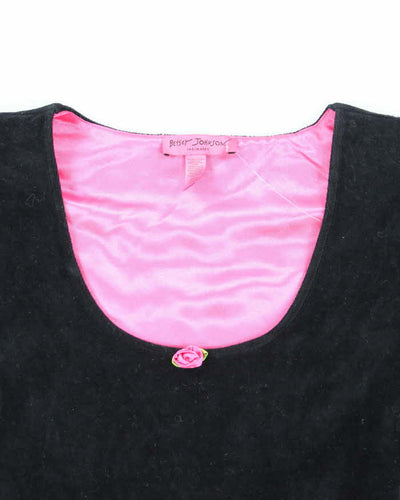 Vintage 90s 00s Betsey Johnson Velvet Blouse - L