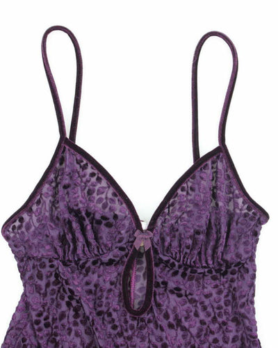 Vintage 90s La Senza Velvet Sheer Cami - S