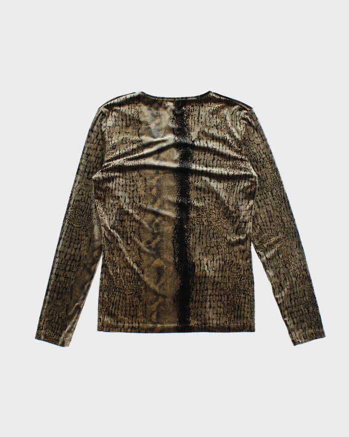 Vintage 90s Donovan Velvet Animal Print Top - M