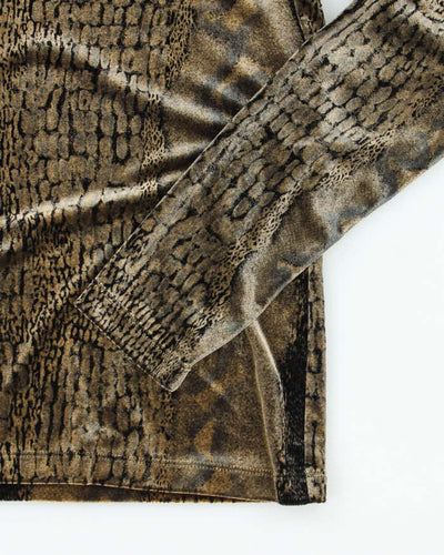 Vintage 90s Donovan Velvet Animal Print Top - M