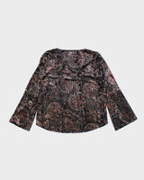 Vintage Y2k 00s Tribal Paisley Pattern Velvet Top - L