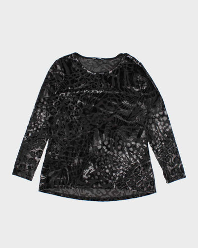 Vintage Y2k 00s Mr Max Velvet Animal Print Top - L