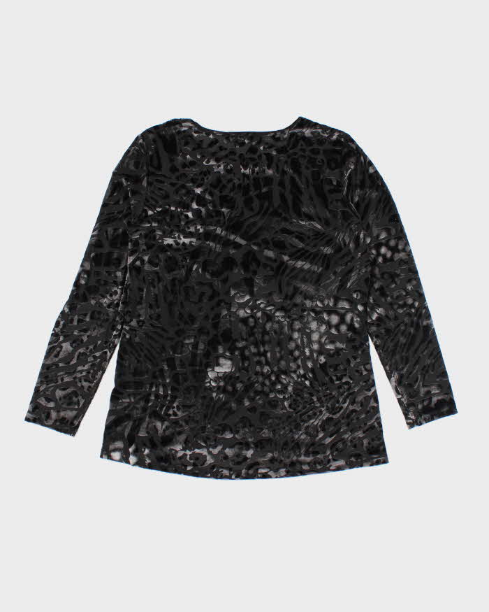 Vintage Y2k 00s Mr Max Velvet Animal Print Top - L