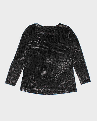 Vintage Y2k 00s Mr Max Velvet Animal Print Top - L