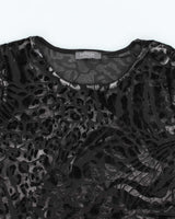 Vintage Y2k 00s Mr Max Velvet Animal Print Top - L