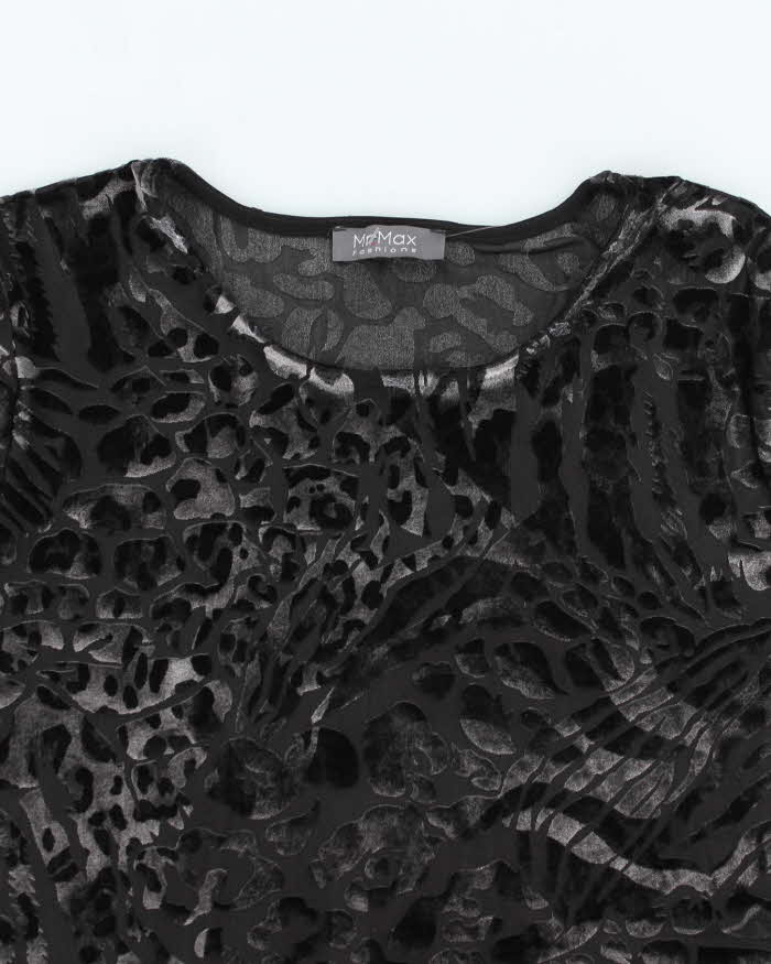Vintage Y2k 00s Mr Max Velvet Animal Print Top - L