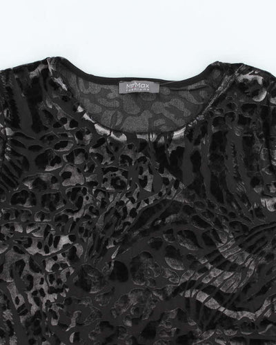 Vintage Y2k 00s Mr Max Velvet Animal Print Top - L