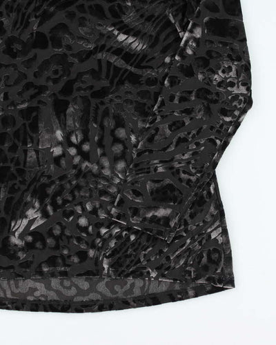 Vintage Y2k 00s Mr Max Velvet Animal Print Top - L