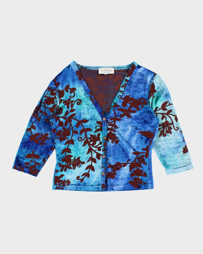 Vintage Y2k 00s Le Chateau Velvet Blouse - S