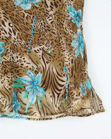 Vintage Y2k 00s Papa Leopard Print Beaded Top - L