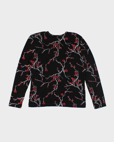 Vintage 90s Kim & Co Cherry Blossom Top - M