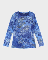 Vintage Y2k 00s Northern Reflections Double Mesh Paisley Pattern Top - M