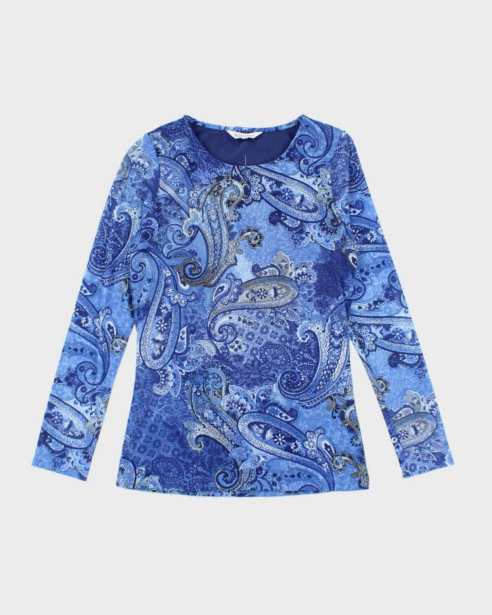 Vintage Y2k 00s Northern Reflections Double Mesh Paisley Pattern Top - M