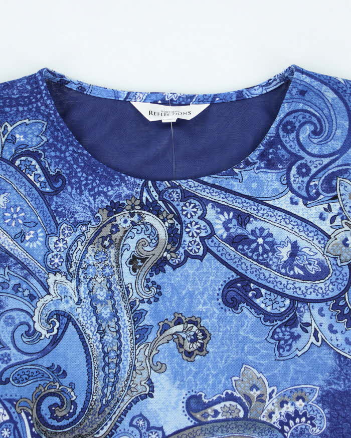 Vintage Y2k 00s Northern Reflections Double Mesh Paisley Pattern Top - M
