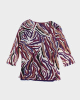 Vintage Y2k 00s Olsen Mesh Wrap Style Top - L