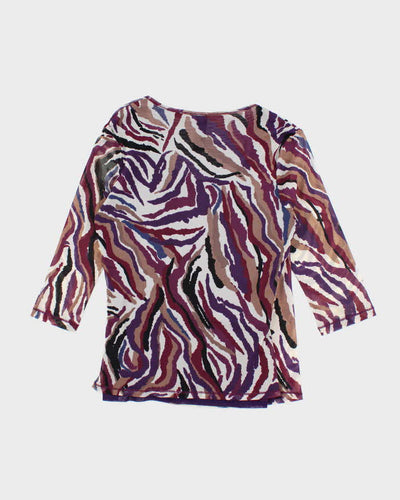 Vintage Y2k 00s Olsen Mesh Wrap Style Top - L