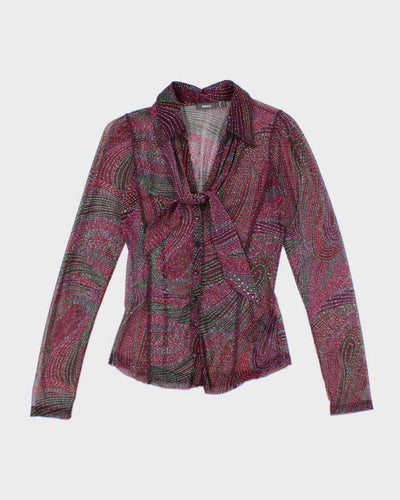 Vintage Y2k 00s Mexx Mesh Blouse - S