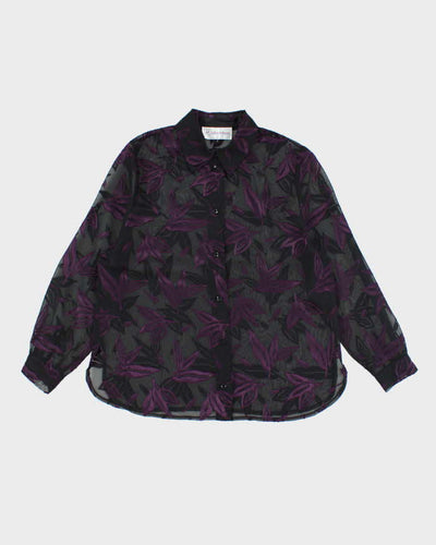 Vintage 90s Nygard Mesh Blouse - L
