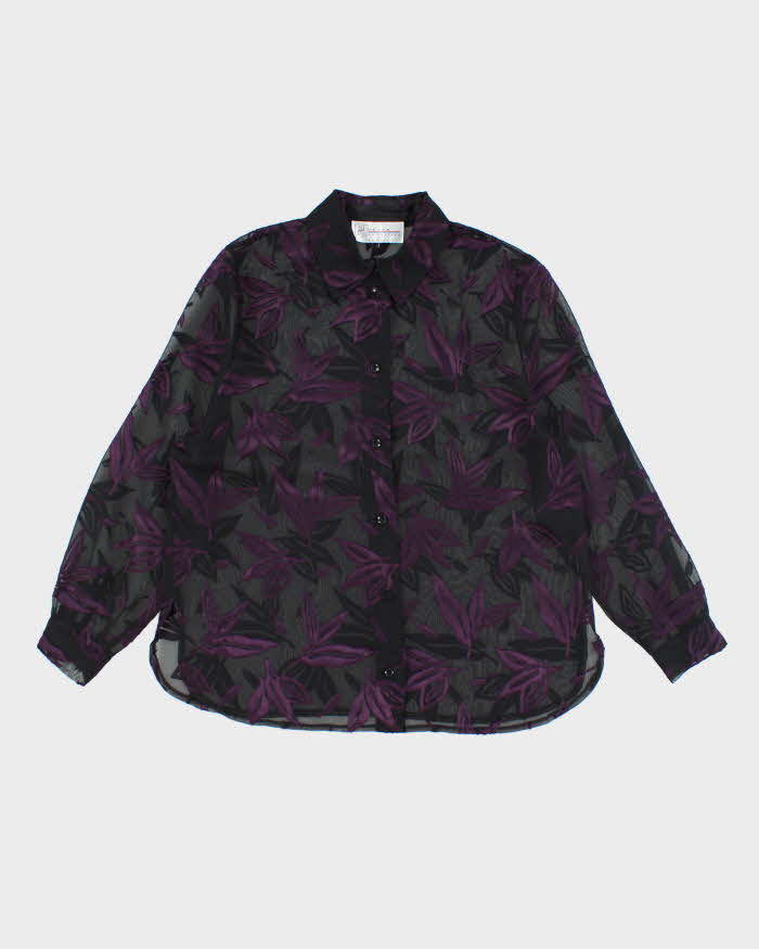 Vintage 90s Nygard Mesh Blouse - L