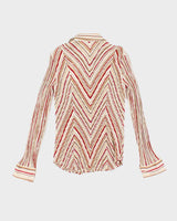 Vintage Y2k 00s Pleated Stripe Blouse - S