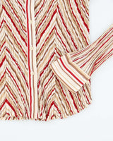 Vintage Y2k 00s Pleated Stripe Blouse - S