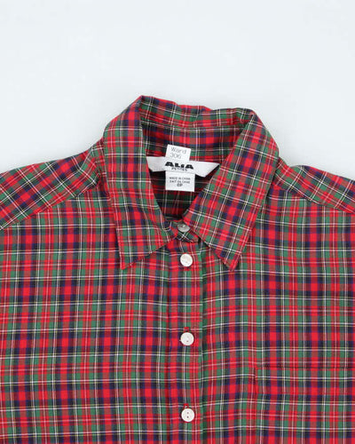 Vintage 90s Alia Tartan Blouse - L