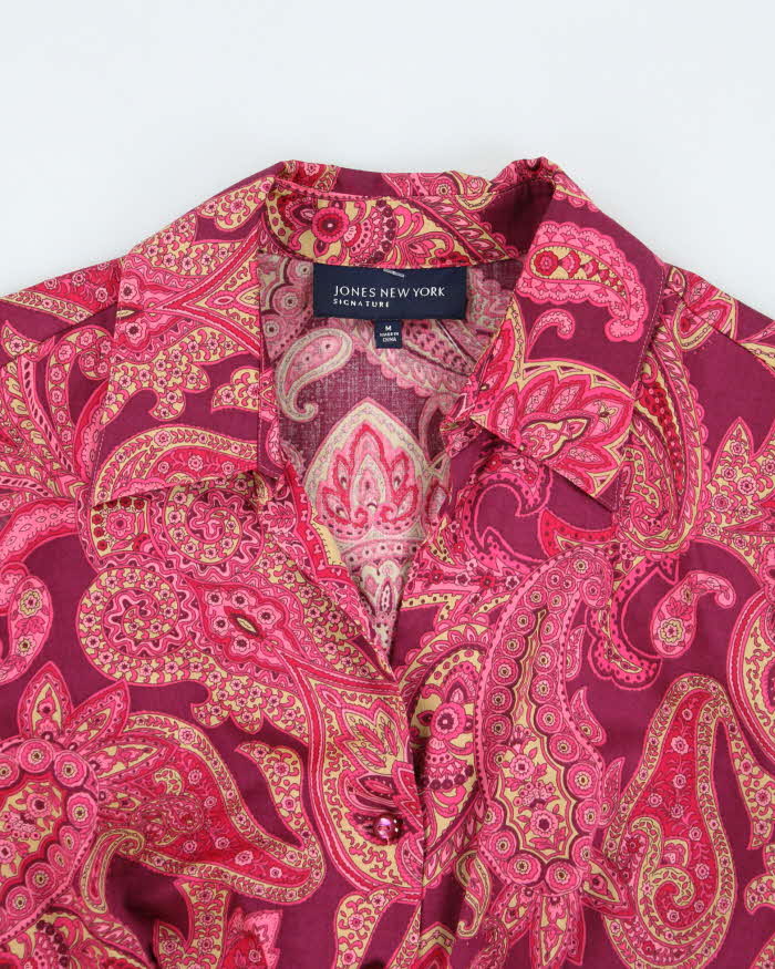 Vintage Y2k 00s Jones New York Paisley Pattern Blouse - M