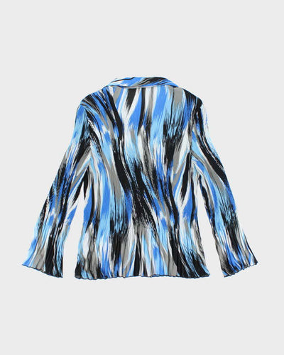 Vintage Y2k 00s Tradition Blue Pleated Blouse - L