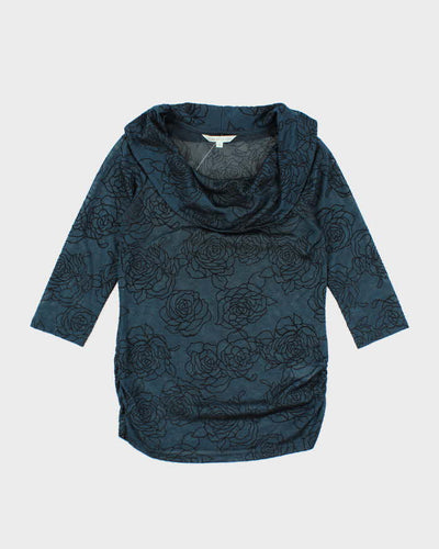 Vintage Y2k 00s Cleo Cowl Neck Sheer Top - S