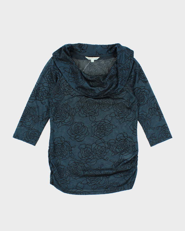 Vintage Y2k 00s Cleo Cowl Neck Sheer Top - S