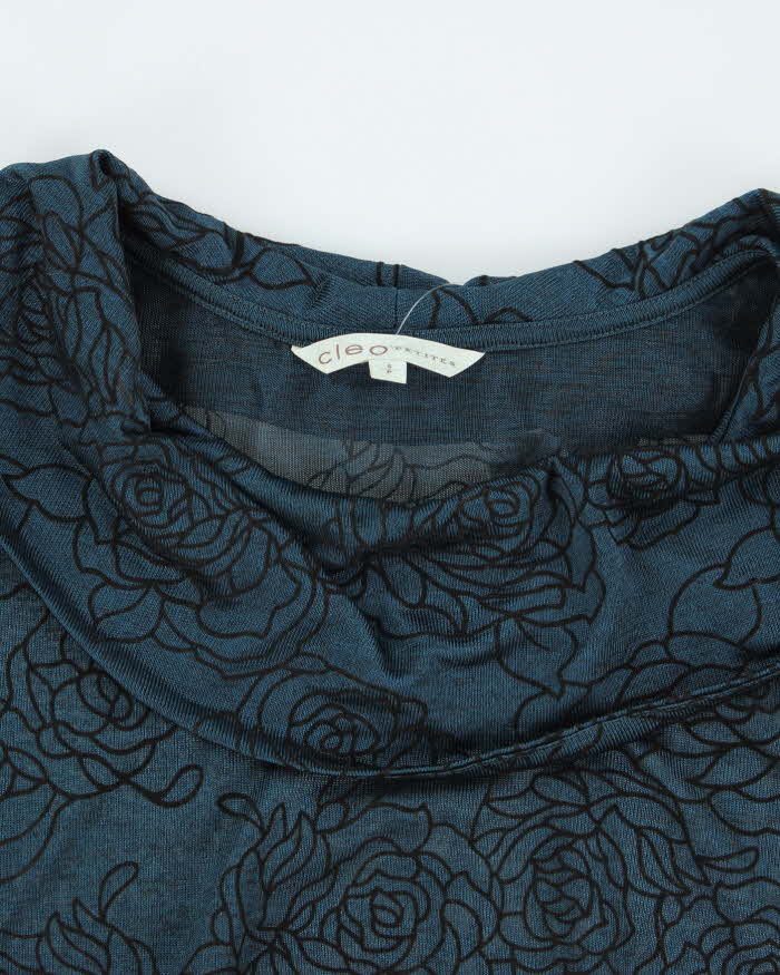 Vintage Y2k 00s Cleo Cowl Neck Sheer Top - S