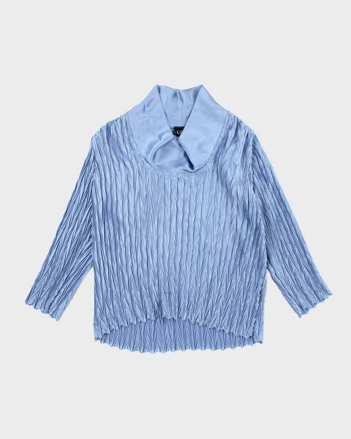 Vintage Y2k 00s Libra Cowl Neck Pleated Top - S
