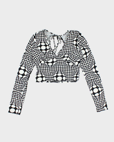 Vintage Y2k 00s Polka Dot Backless Top - S