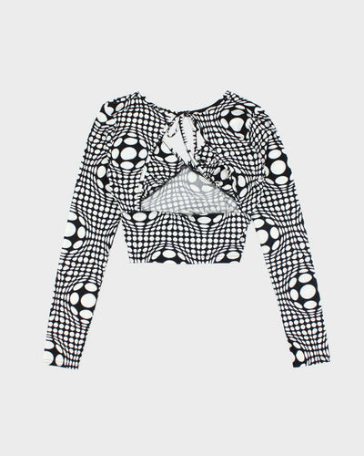 Vintage Y2k 00s Polka Dot Backless Top - S