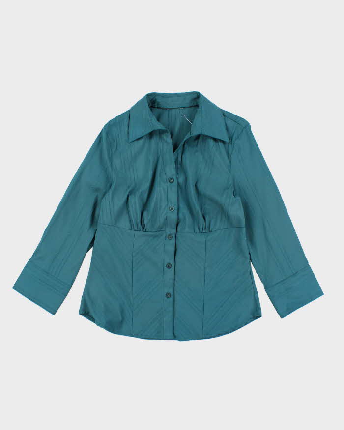 Vintage 90s Turquoise Blouse - M