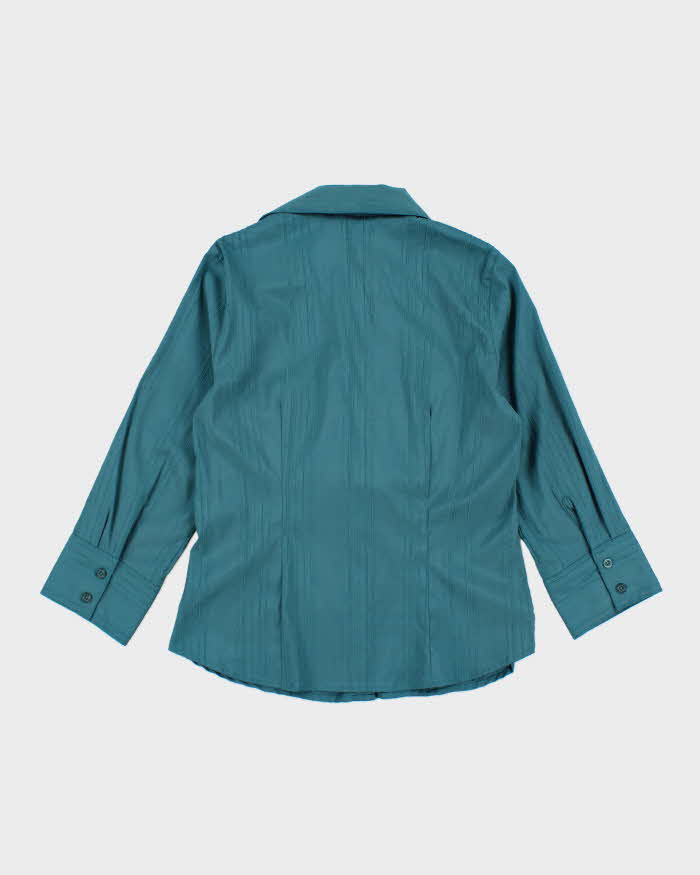 Vintage 90s Turquoise Blouse - M