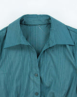 Vintage 90s Turquoise Blouse - M