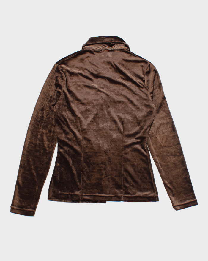 Vintage 80s Morgan De Toi Brown Velvet Blouse - S