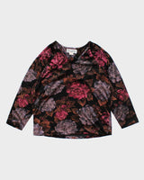 Vintage 90s Diamond Lea Gown Floral Velvet Top - XL