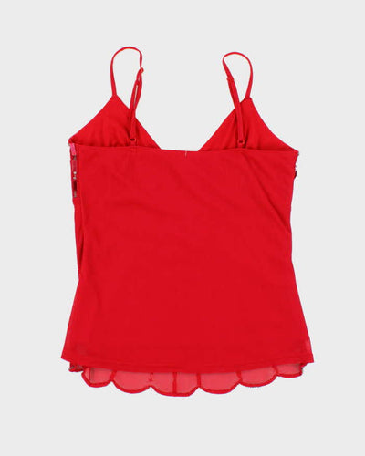 Vintage Y2k 00s Red Sequin Beaded Cami - S